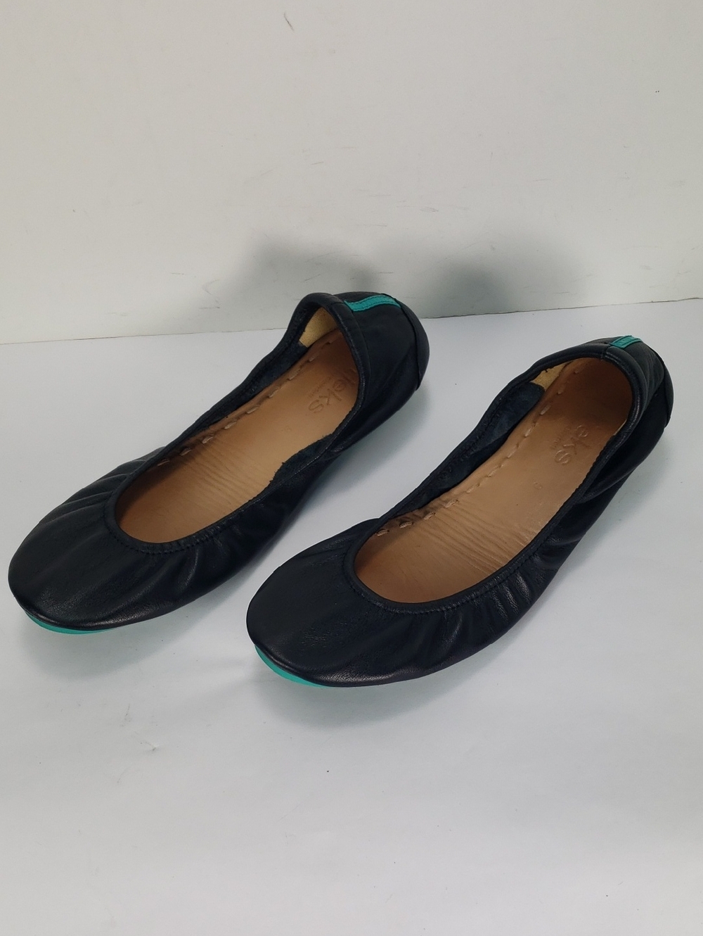 TIEKS BY GAVRIELI BLACK NAPPA LEATHER FOLDABLE BALLET FLATS SHOES WOMEN'S 9 - Picture 2 of 16